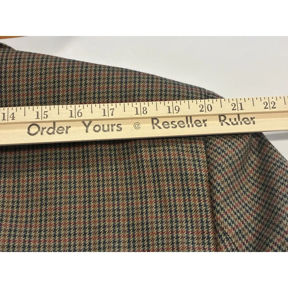 Vtg John Weitz Sport Coat Blazer Mens 46 Wool Tweed Houndstooth GlenPlaid Poland